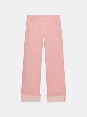 Zara Rose Pink Low Rise Loose Folded Jeans